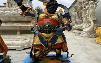 寺庙玻璃钢彩绘十二神将雕塑