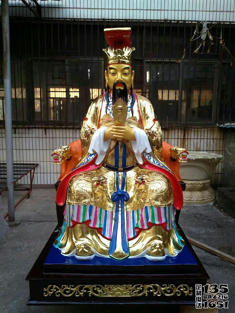 寺庙彩绘玻璃钢玉帝雕塑 寺庙彩绘玻璃钢玉帝雕塑