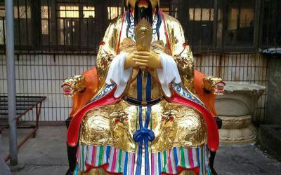 寺庙彩绘玻璃钢玉帝雕塑