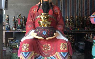 玻璃钢彩绘大型神佛寺庙供奉财神雕塑