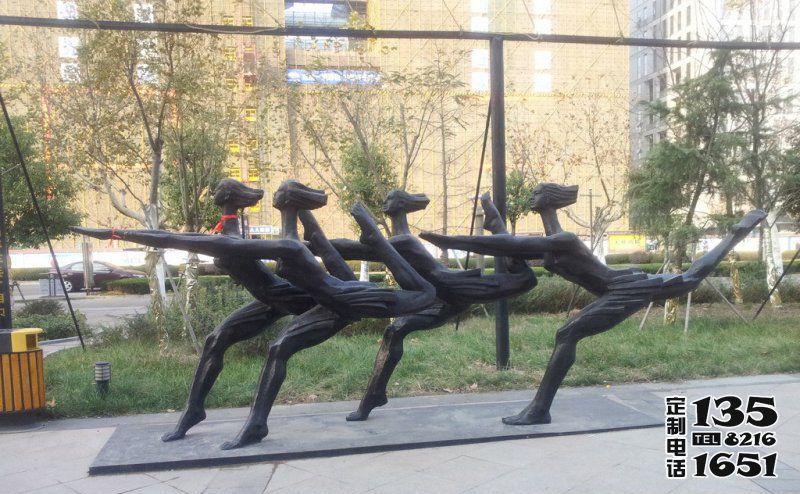 公园抽象跳舞人物玻璃钢雕塑