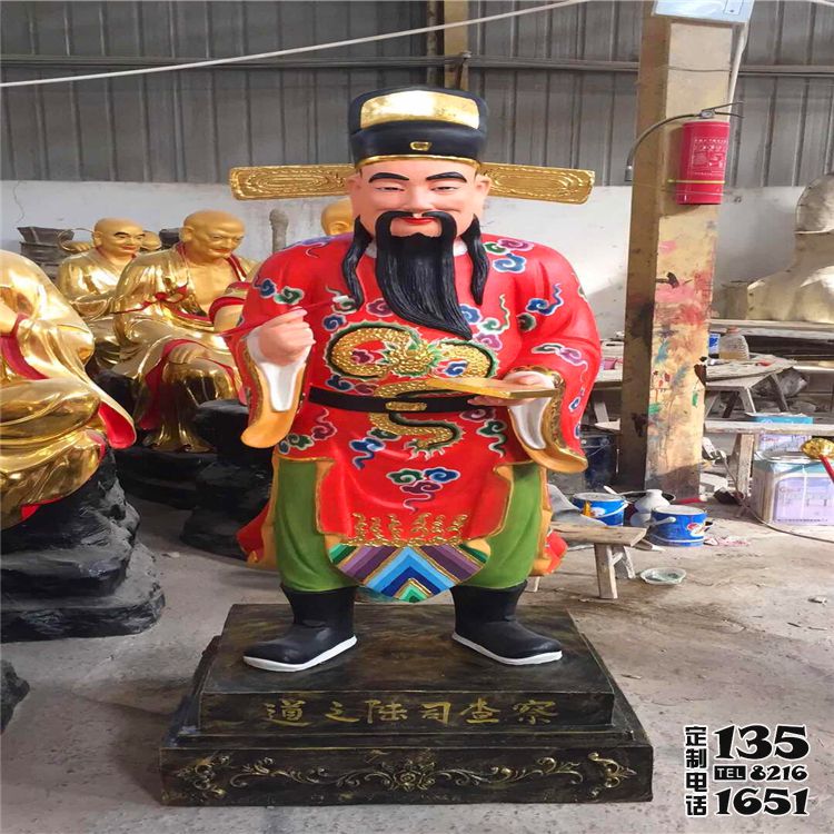 玻璃钢彩绘大型人物景观判官雕塑 玻璃钢彩绘大型人物景观判官雕塑