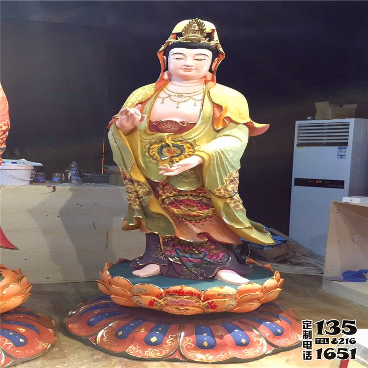 玻璃钢彩绘佛像寺庙三圣雕塑 玻璃钢彩绘佛像寺庙三圣雕塑
