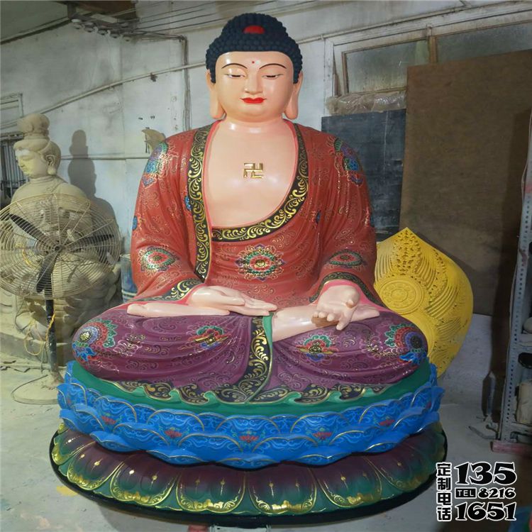 玻璃钢彩绘户外景区大型供奉神佛三宝佛雕塑 玻璃钢彩绘户外景区大型供奉神佛三宝佛雕塑
