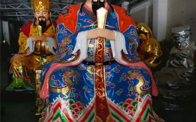 玻璃钢彩绘寺庙神佛泰山神东岳大帝雕塑