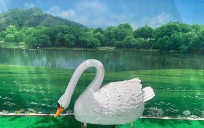 景区拍照玻璃钢仿真动物天鹅雕塑