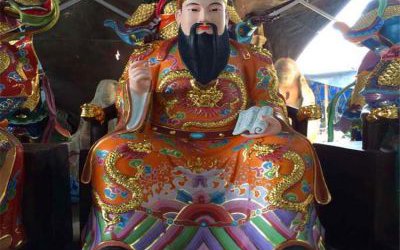 寺庙大型人物景观玻璃钢彩绘文昌帝君雕塑