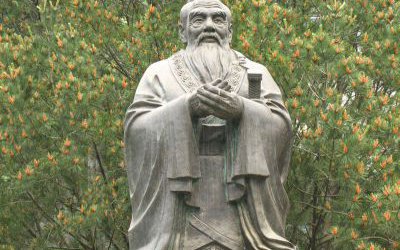 校园古代思想家玻璃钢仿铜孔子雕塑