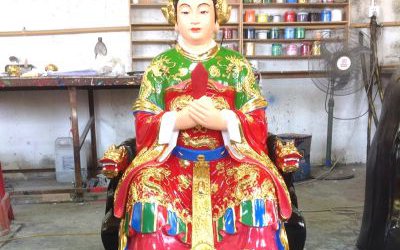 玻璃钢彩绘寺庙供奉十二老母雕塑