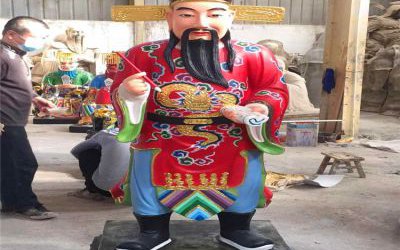 玻璃钢彩绘寺庙供奉判官雕塑