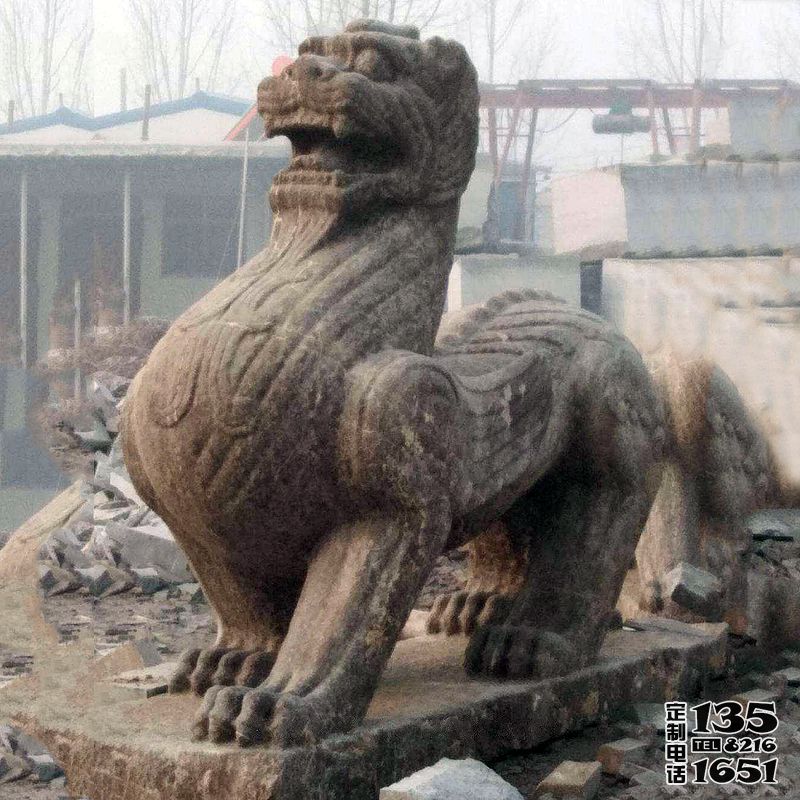 庭院大型玻璃钢仿狴犴雕塑 庭院大型玻璃钢仿狴犴雕塑