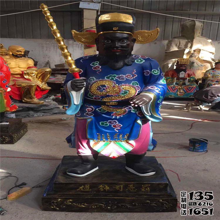 寺庙玻璃钢彩绘人物景观判官雕塑 寺庙玻璃钢彩绘人物景观判官雕塑