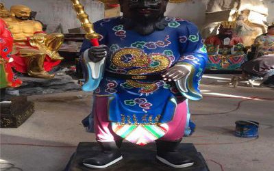 寺庙玻璃钢彩绘人物景观判官雕塑