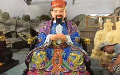 寺庙庭院创意玻璃钢彩绘马王爷雕塑