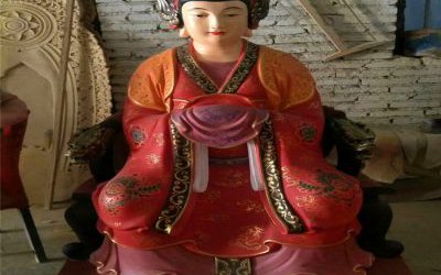 寺院玻璃钢彩绘王母娘娘雕塑