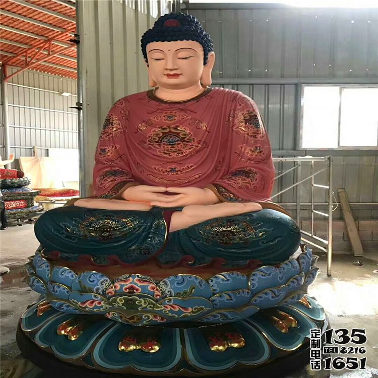 玻璃钢彩绘大型景观佛像三宝佛雕塑 玻璃钢彩绘大型景观佛像三宝佛雕塑