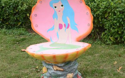 游乐园玻璃钢美人鱼卡通座椅雕塑