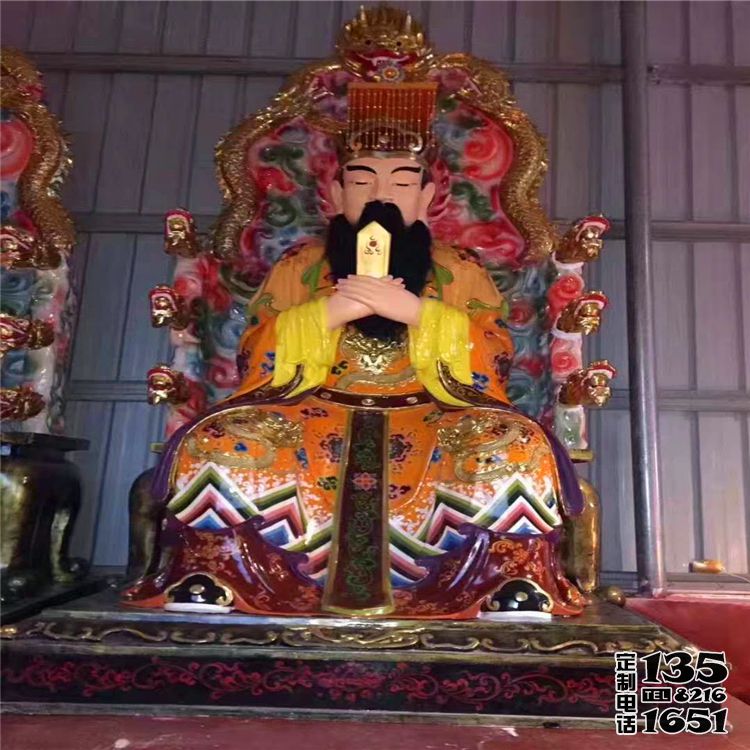 大型玻璃钢彩绘寺庙供奉神佛东岳大帝雕塑 大型玻璃钢彩绘寺庙供奉神佛东岳大帝雕塑