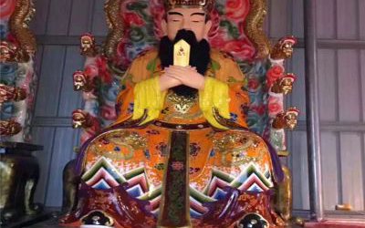 大型玻璃钢彩绘寺庙供奉神佛东岳大帝雕塑