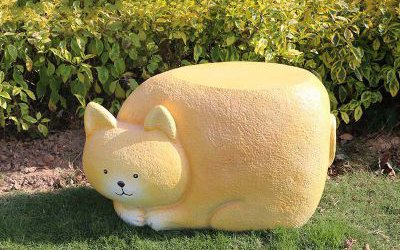 公园玻璃钢卡通猫咪座椅雕塑