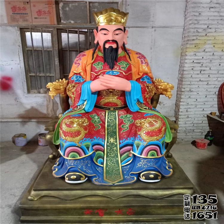 玻璃钢彩绘户外寺庙三官雕塑 玻璃钢彩绘户外寺庙三官雕塑
