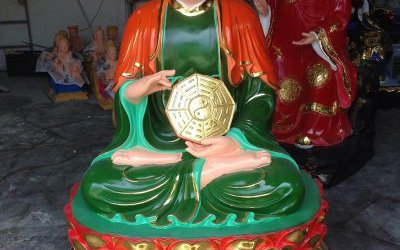 寺庙玻璃钢彩绘太极老母雕塑