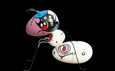 学校儿童彩绘玻璃钢蚂蚁雕塑