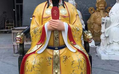 寺庙大型玻璃钢彩绘三官雕塑