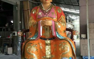 玻璃钢彩绘寺院王母娘娘雕塑