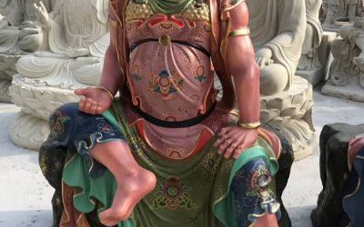 景区大型户外景观玻璃钢彩绘哼哈二将雕塑