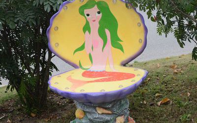 公园玻璃钢卡通贝壳座椅雕塑