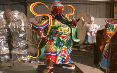 玻璃钢彩绘景区大型站立式关公雕塑