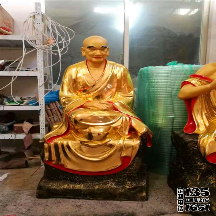 景区玻璃钢彩绘大型十八罗汉雕塑 景区玻璃钢彩绘大型十八罗汉雕塑