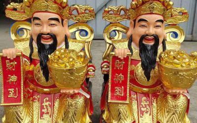 寺庙玻璃钢彩绘招财吉祥财神雕塑