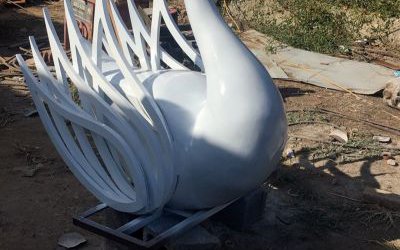 景区创意玻璃钢白天鹅雕塑