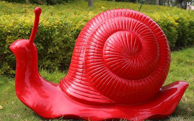 玻璃钢仿真动物户外草坪蜗牛雕塑