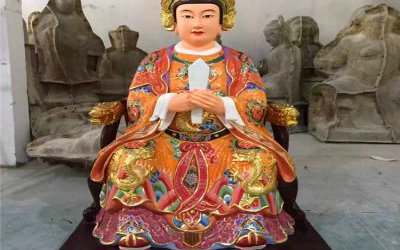 玻璃钢彩绘树脂神像王母娘娘雕塑