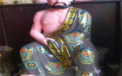 寺庙景区玻璃钢彩绘十八罗汉雕塑