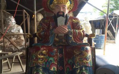 玻璃钢彩绘户外寺庙供奉东岳大帝雕塑