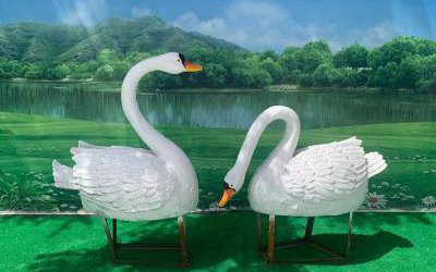 景区玻璃钢仿真动物天鹅雕塑