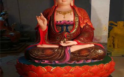 玻璃钢彩绘景区寺庙大型观音雕塑