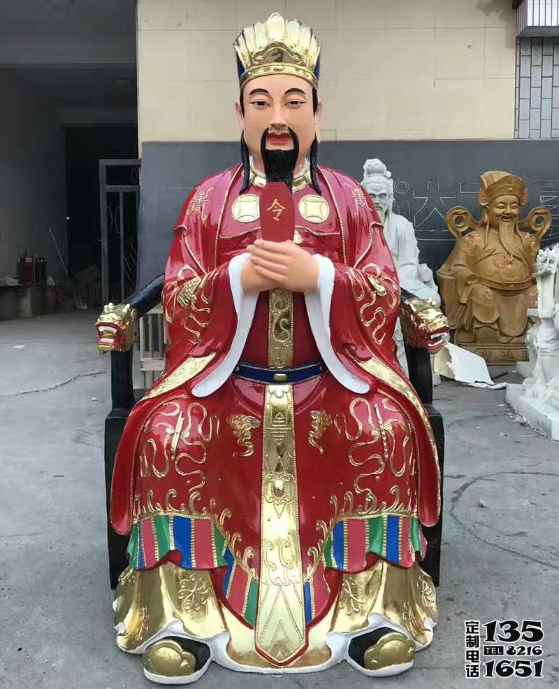 玻璃钢彩绘大型佛像三官雕塑 玻璃钢彩绘大型佛像三官雕塑