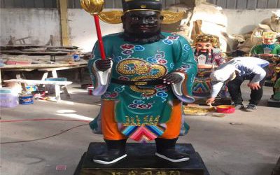 寺庙玻璃钢彩绘判官雕塑