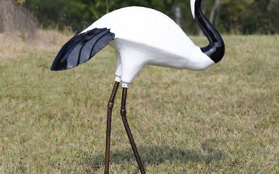 户外草坪玻璃钢仿真仙鹤雕塑