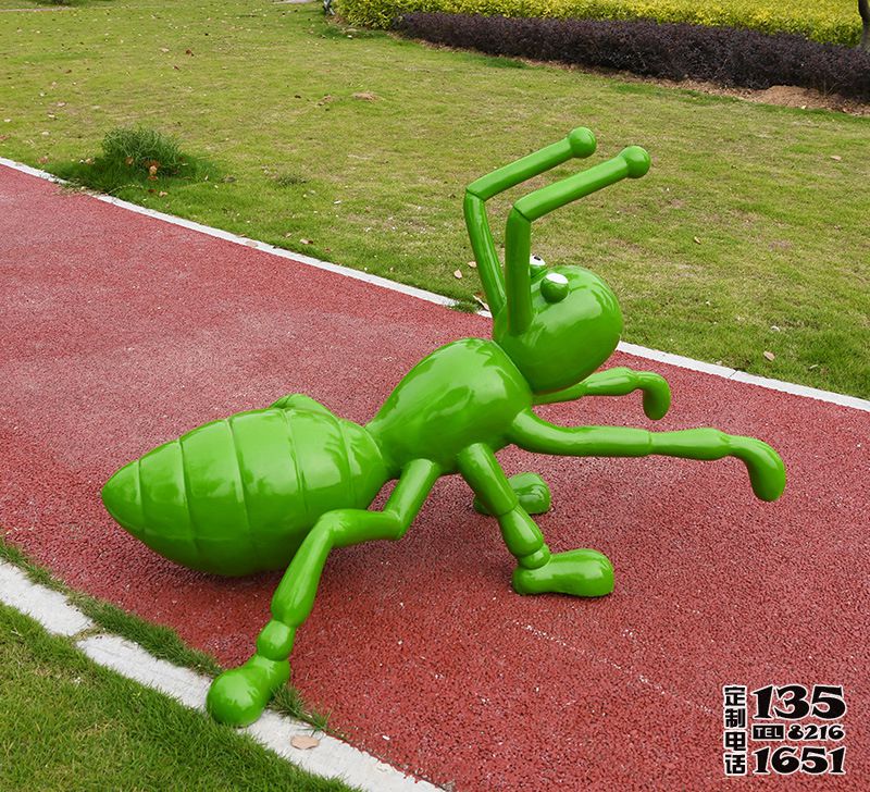 体育广场玻璃钢绿色蚂蚁雕塑 体育广场玻璃钢绿色蚂蚁雕塑