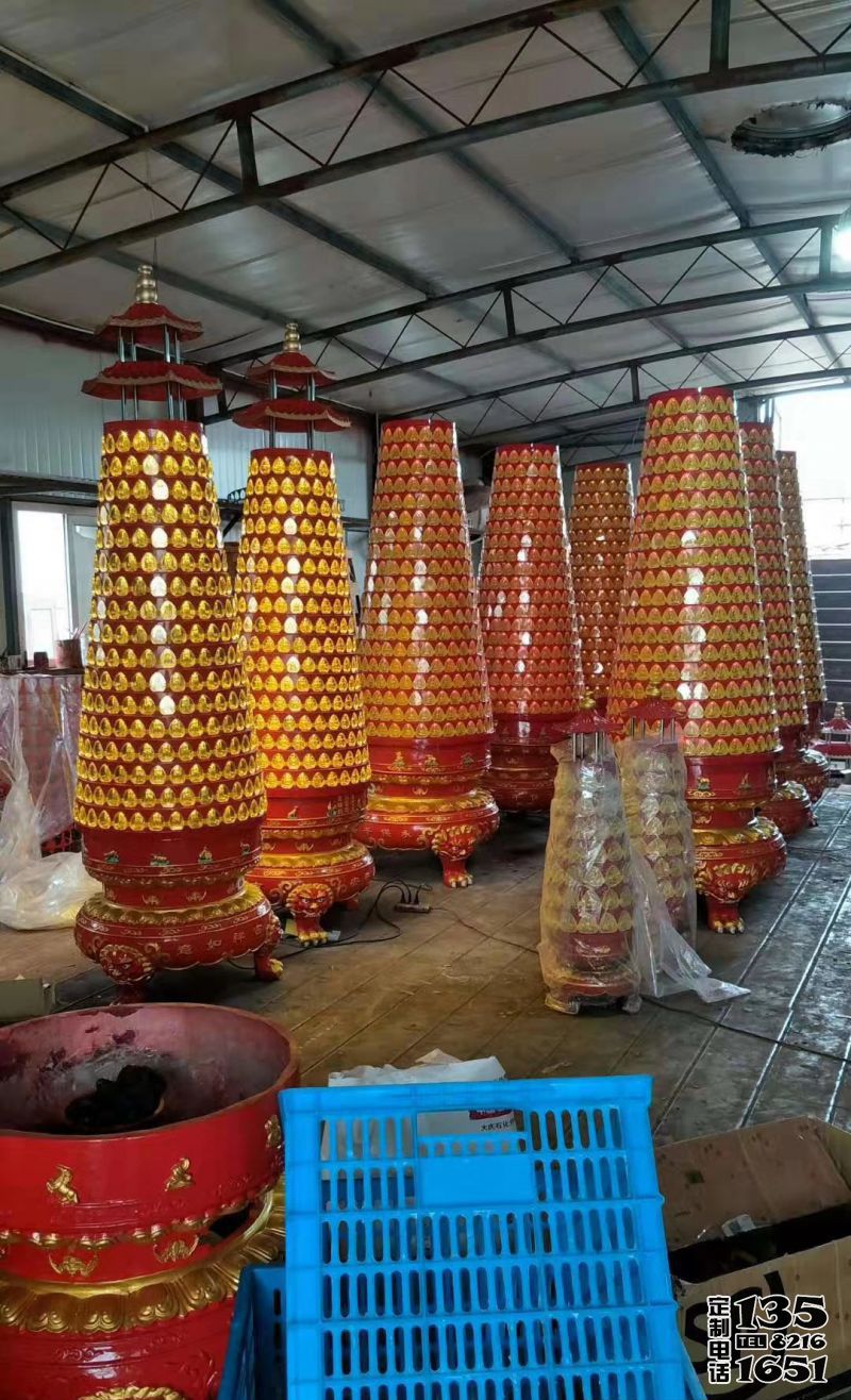寺院摆放彩绘玻璃钢佛塔雕塑户外摆件 寺院摆放彩绘玻璃钢佛塔雕塑户外摆件
