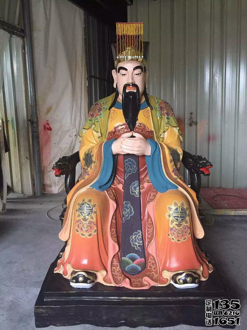 景区寺庙玻璃钢彩绘玉帝雕塑 景区寺庙玻璃钢彩绘玉帝雕塑