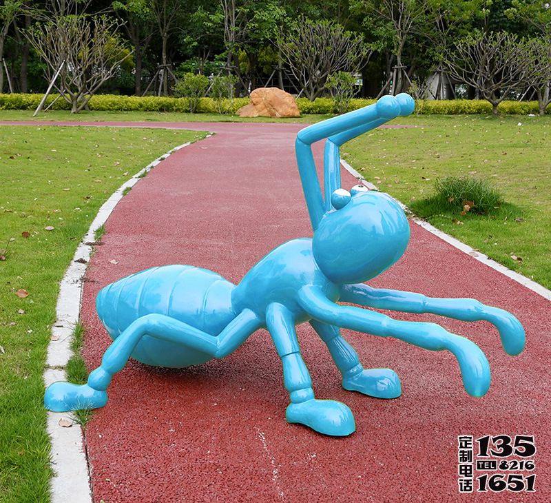公园街道玻璃钢卡通蚂蚁雕塑