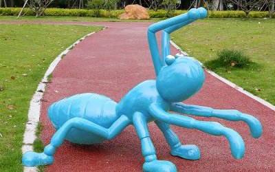 公园街道玻璃钢卡通蚂蚁雕塑