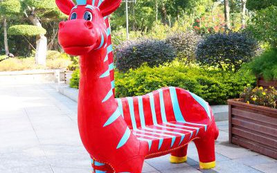 公园玻璃钢卡通斑马座椅雕塑